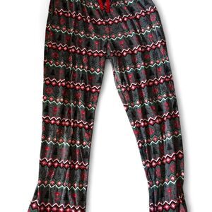 Soft Grey Fair Isle Snowflake Pajama Pants - Women's Size L